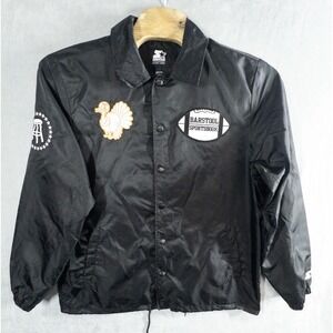 Barstool Sports Overs Club Starter Black Label Jacket Mens XL Snap‎ Front